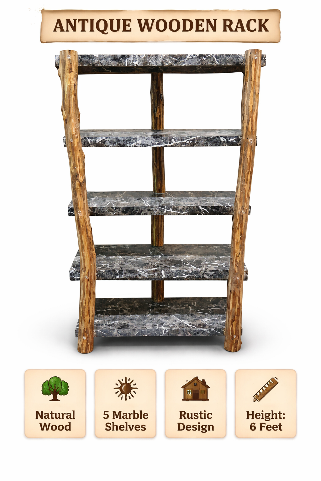 Antique Wooden Rack Almirah Handmade Solid Wood